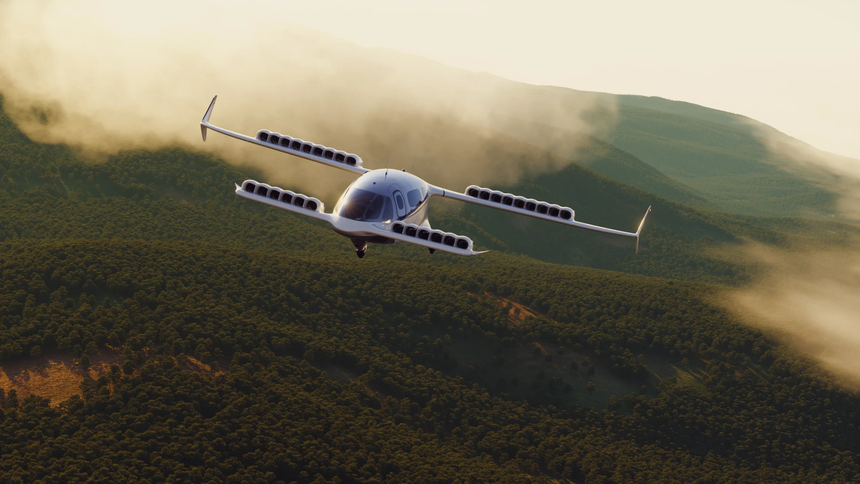 Rendering of one of Lilium's prototype air taxis