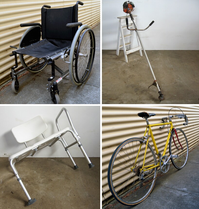 The frame reuses components from discarded whipper snippers, bikes, disability aids and a wheelchair