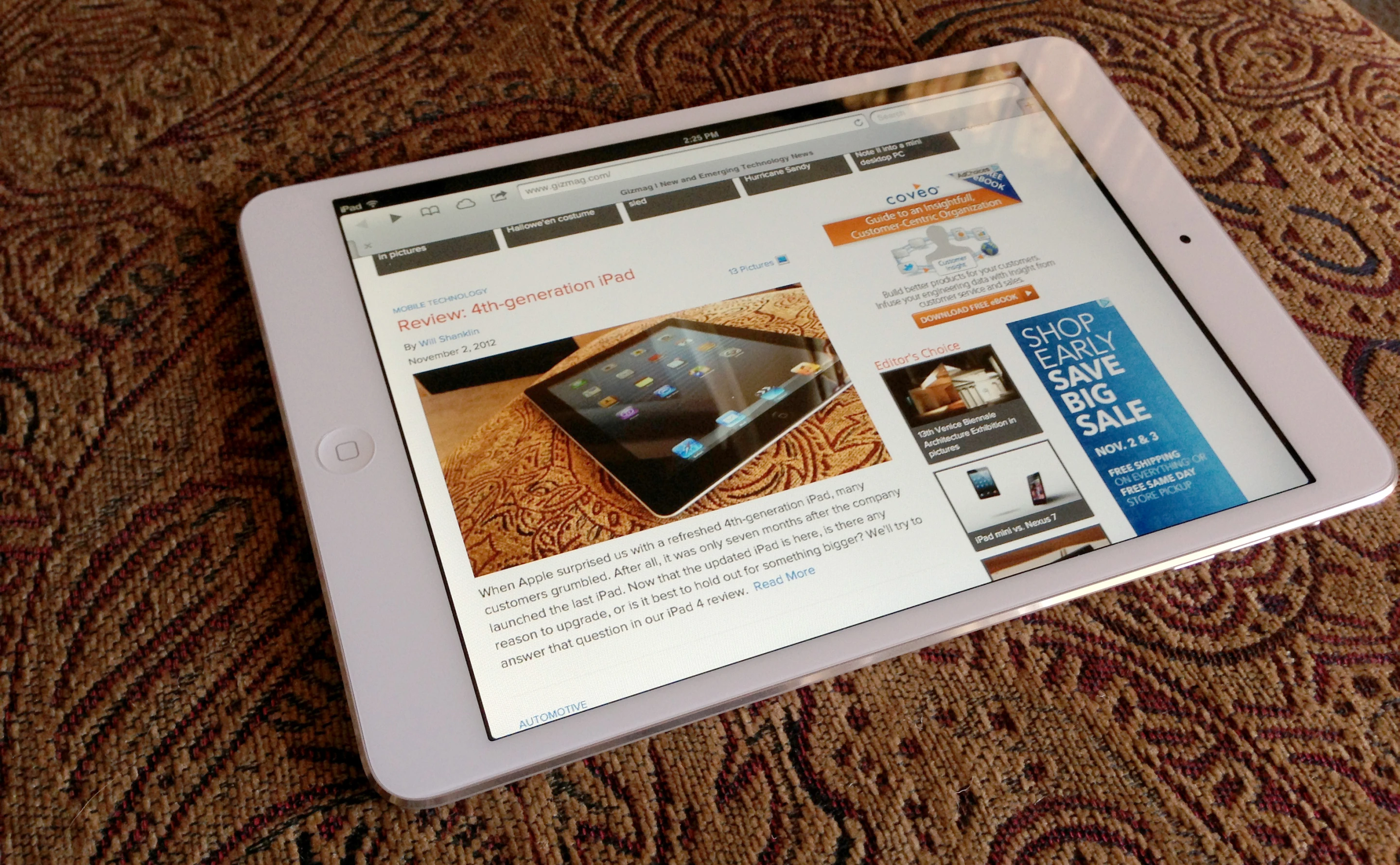 Browsing the web is comfortable, though your eyes may miss Retina sharpness