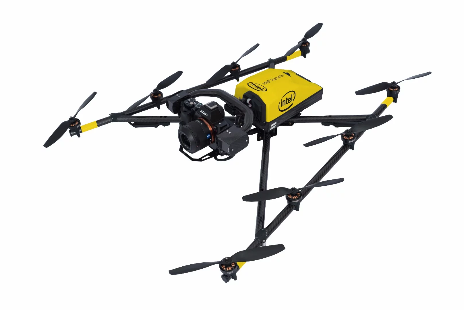 The Intel Falcon 8+ is a V-form octocopter