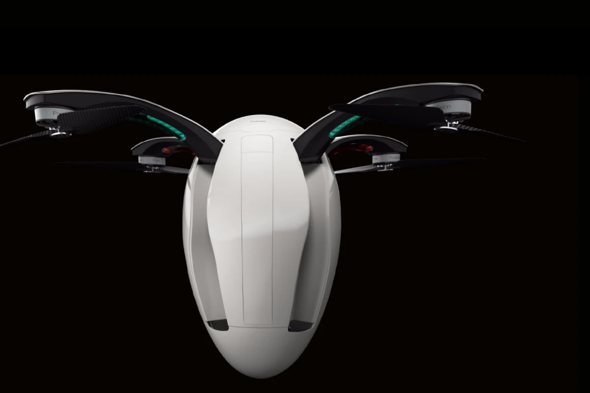 The PowerEgg unfolds to reveal a fully-functional quadcopter