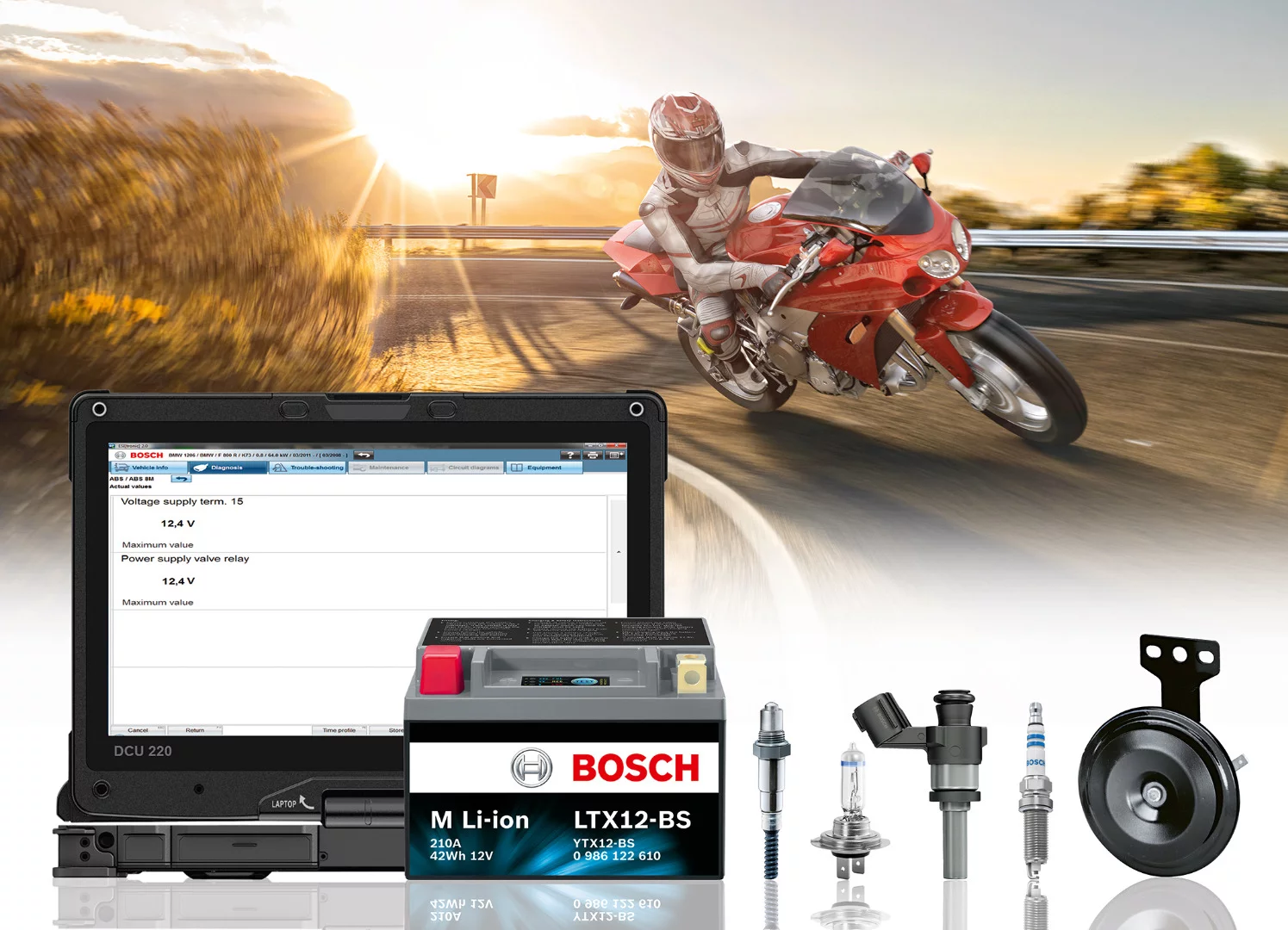Bosch offers a wide variety of gear for motorcycles