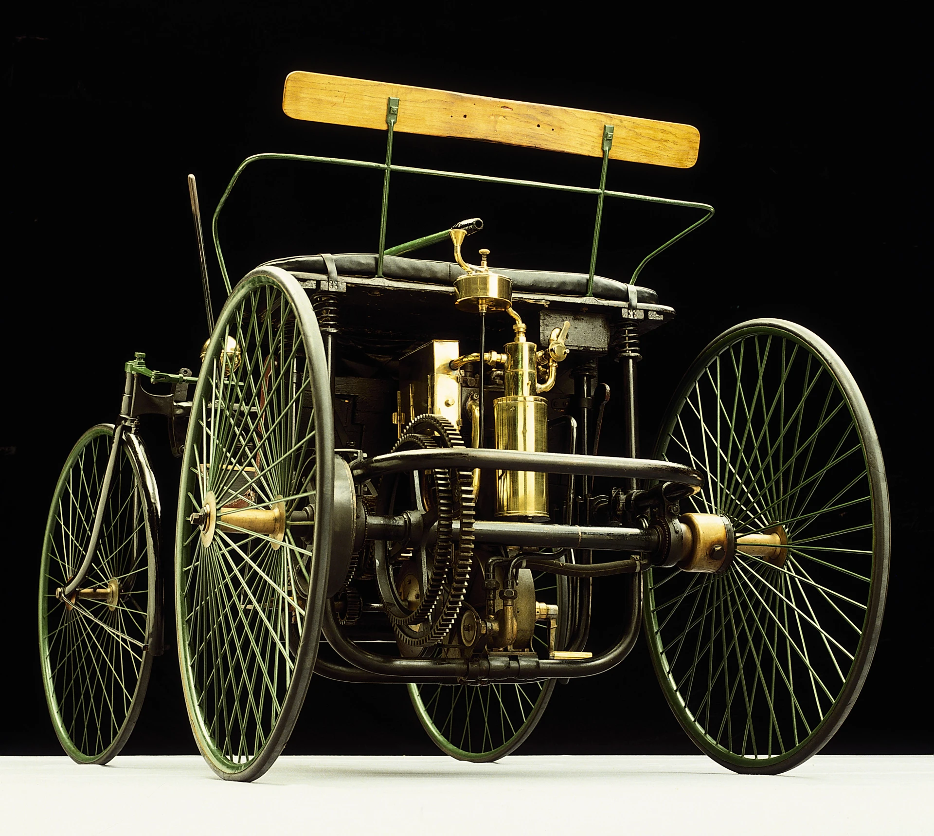 Daimler was the first with a four-wheeled motor vehicle, a carriage chassis in which he had integrated the combustion engine that had proved so effective in the riding car