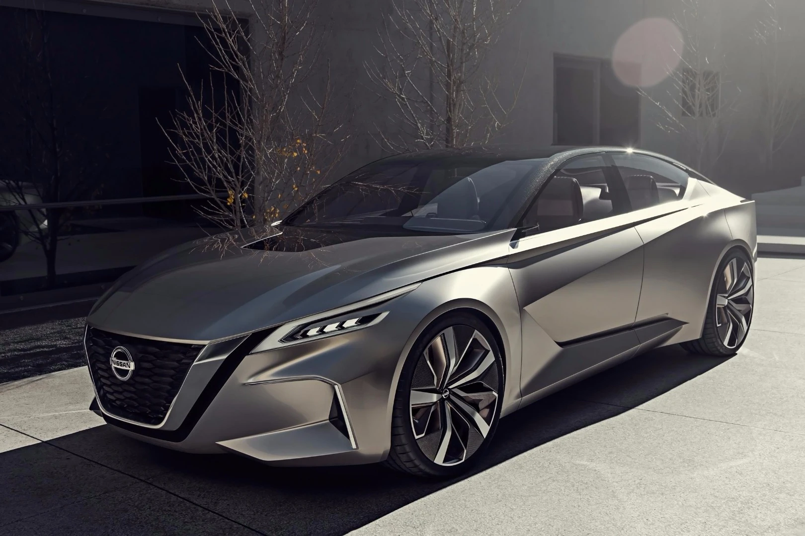 Nissan just debuted a new design for its flagship sedan, the Maxima, so we are not sure when this new design language shown in the Vmotion 2.0 would begin to proliferate