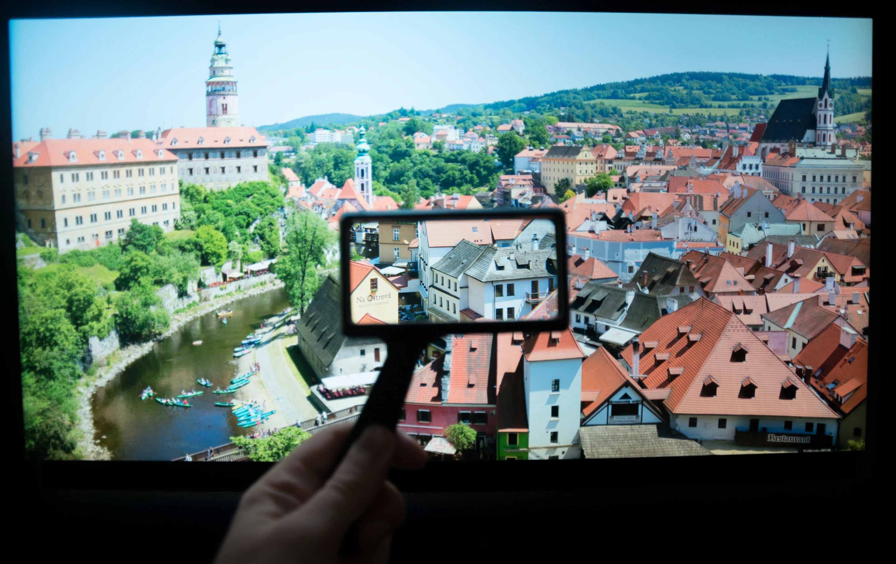 Canon even supplied magnifying glasses for visitors to check out the detail of these stills from high res videos
