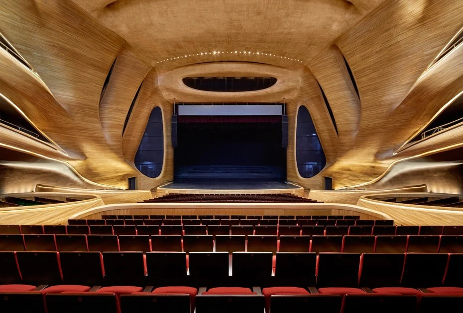 MAD's opera house in Harbin, China, resembles an alien spaceship