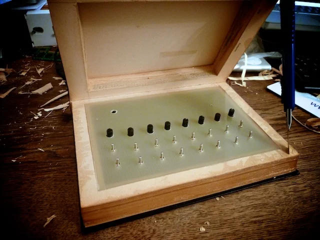 Konkreet Labs' Gwydion ap Dafydd constructed a special front panel to house the synth's controls (Photo: copyright Gwydion ap Dafydd)