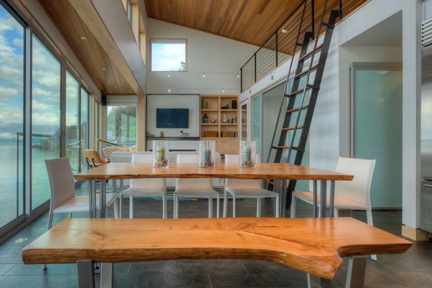 A loft bedroom is accessed by ladder (Photo: Lucas Henning)