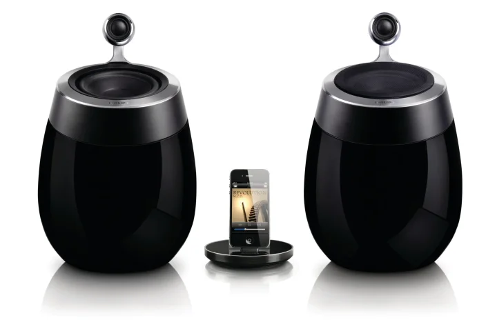 Philips has combined two of its most successful innovations into one gorgeous docking speaker system: the AirPlay-capable Philips Fidelio SoundSphere docking speakers