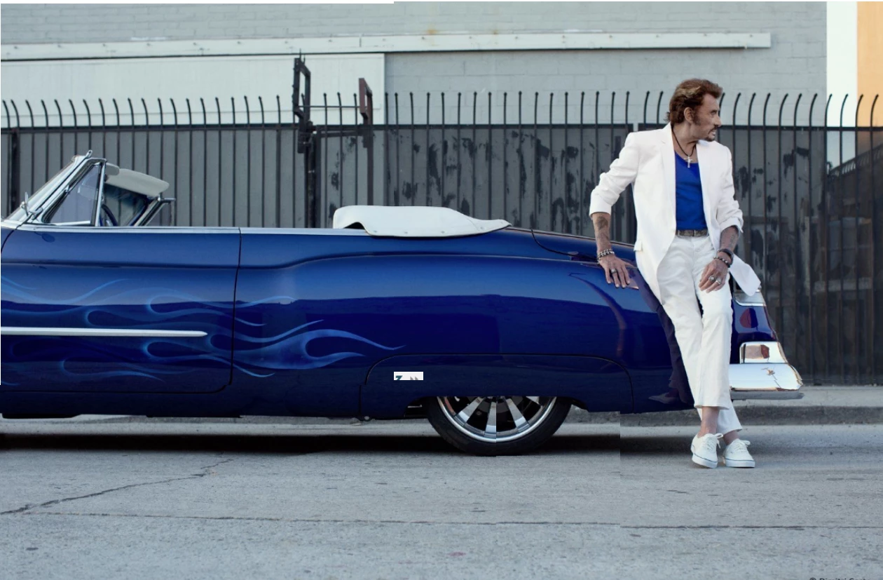 Hallyday and his Cadillac