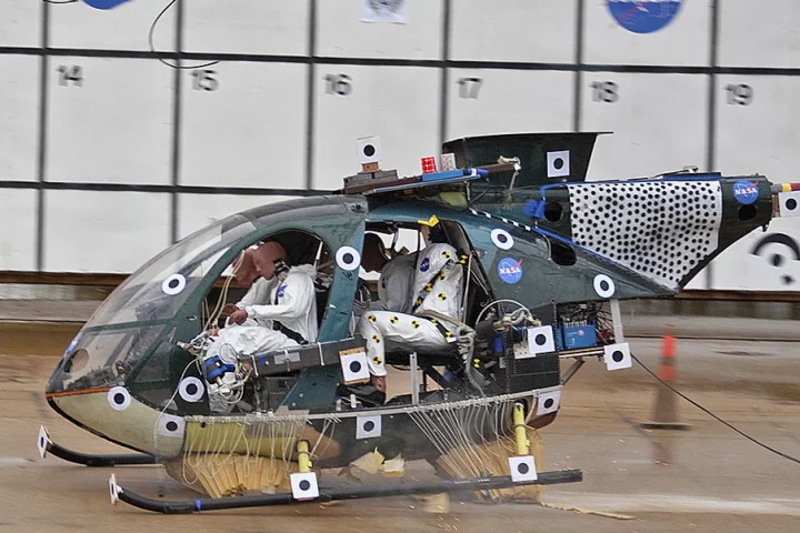 A sort of "honeycomb airbag" created to cushion future astronauts may end up in helicopters to help prevent injuries (Photos: NASA/Sean Smith)