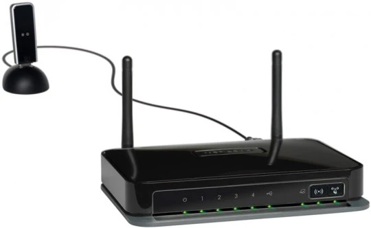 The Netgear Wireless-N router with DSL modem - DGN2200M