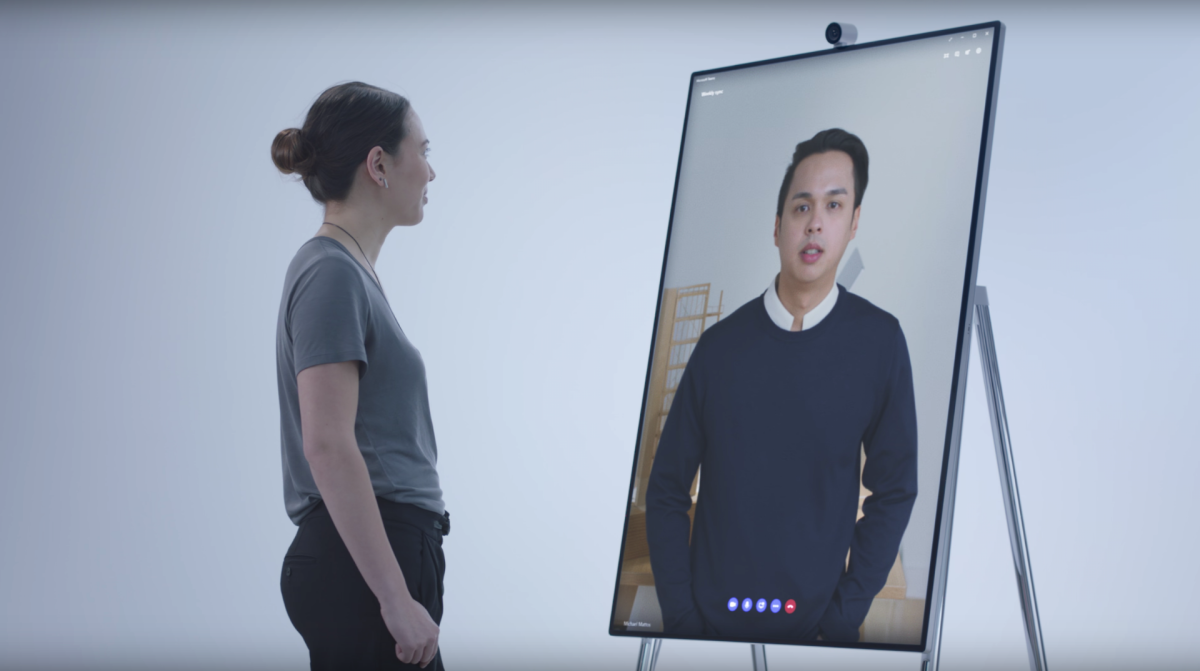 Life-sized video conferencing is a feature of the Surface Hub 2