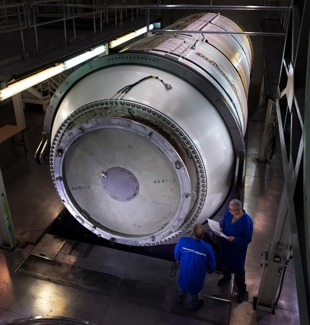One of 10 motor segments that will power the SLS's twin solid propellant boosters