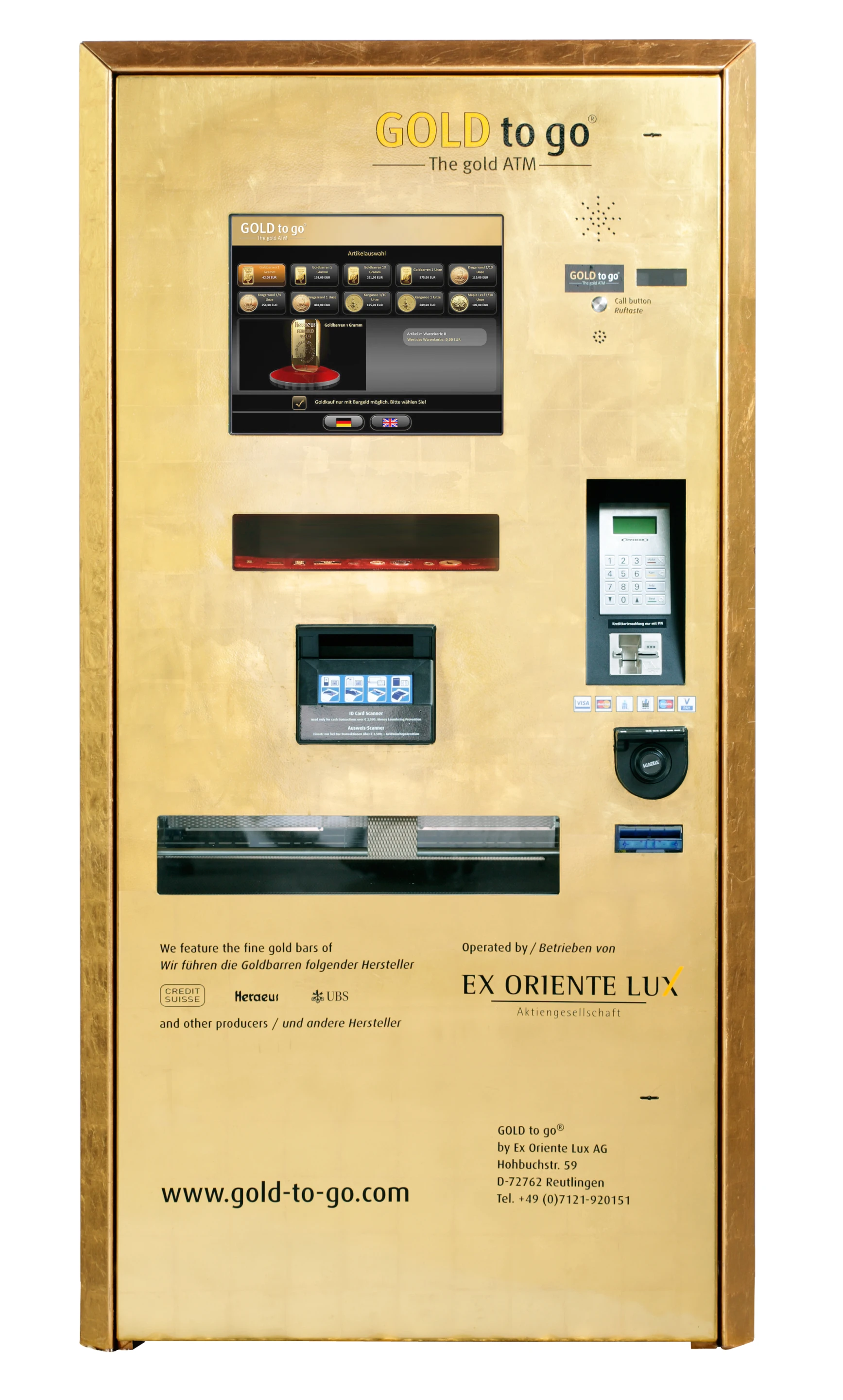 The Gold-to-go gold-dispensing vending machine