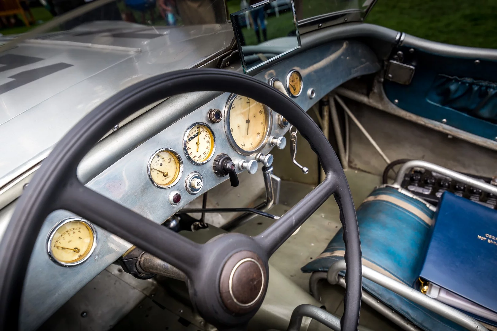 Minimalist interior of the 1937 BMW 328 Mille Miglia "Bugelfalte" roadster