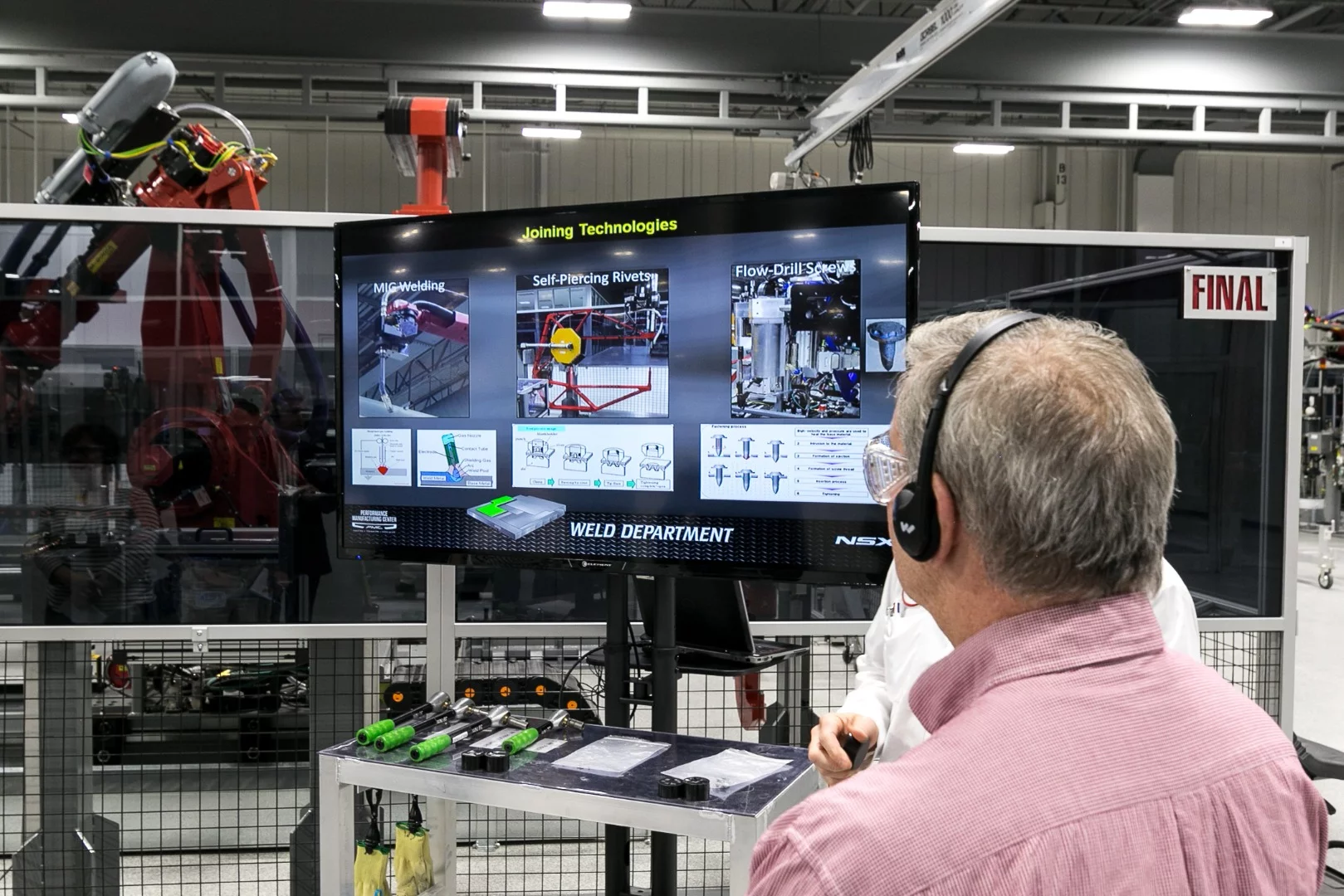 Acura NSX: The frame is built using automated MIG welding, self-piercing rivets and flow-drill screws