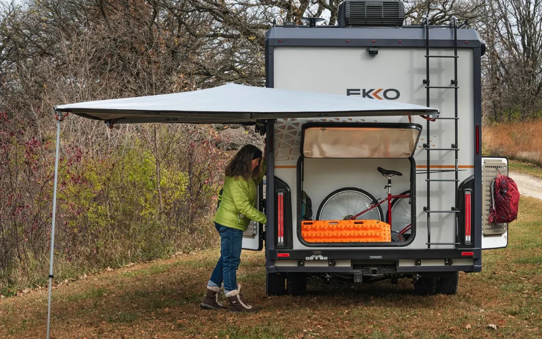 The full-width rear garage has space for bikes, skis, boards and other long gear and is heated