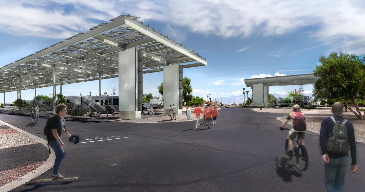 2015 rendering of the Tucson/Lazydays solar parasol