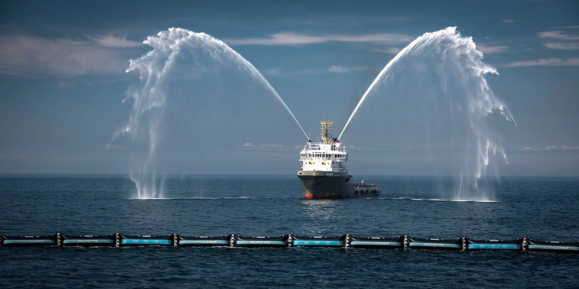 The prototype barriers in place in the North Sea