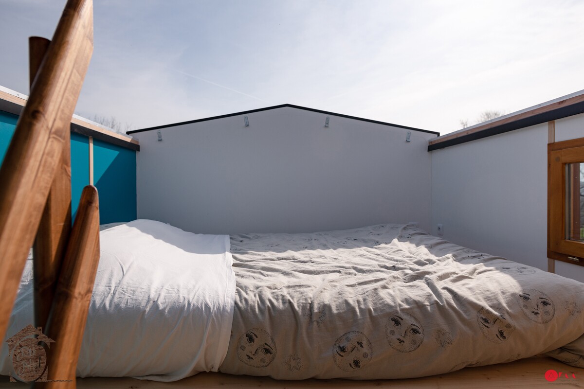 The Head in the Stars Professional's bedroom, shown with the roof in the open position