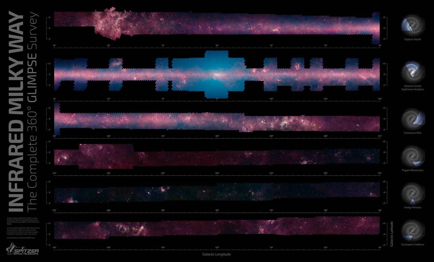 The panorama actually only shows some three percent of the sky (Image: NASA/JPL-Caltech/GLIMPSE Team)