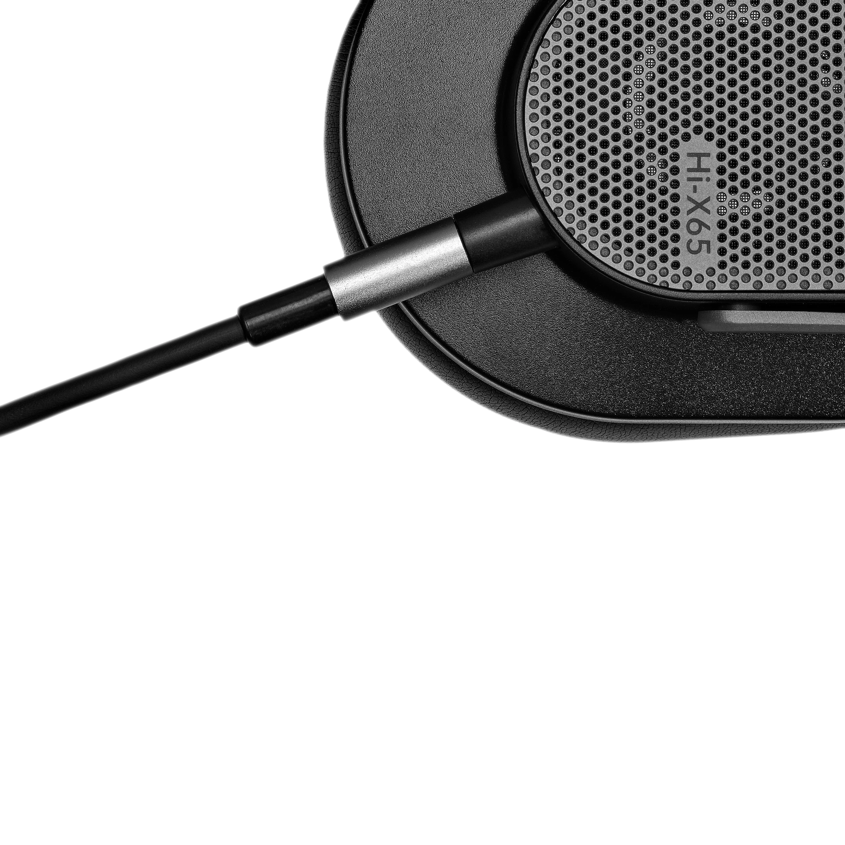 The Hi-X65 headphones are supplied with 1.2-m and 3-m audio cables, each locking securely into the housing when in use