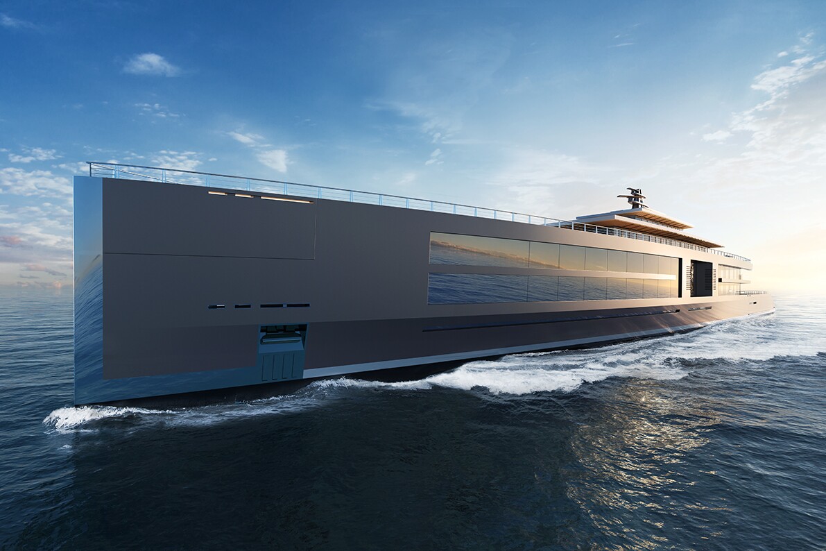 Dutch yacht design firm Sinot recently presented its 120-meter (394-ft) concept yacht during the Monaco Yacht Show 2017