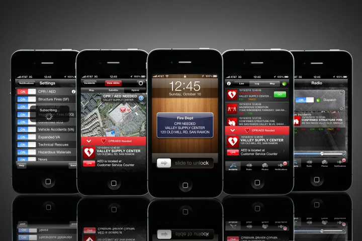 A new location-aware iPhone app has been developed that notifies registered users within the 155 square-mile San Ramon Valley when their skills are needed to save lives