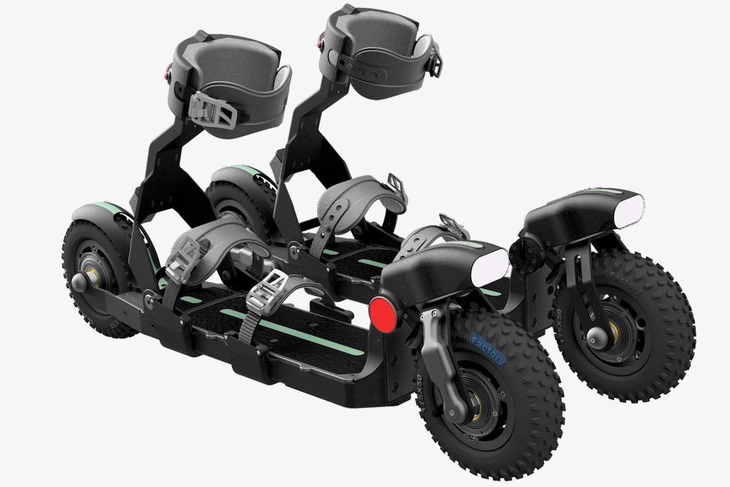 The skis' electronics are IP64 water-resistant, meaning they can withstand sprays from any direction