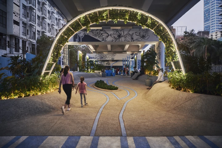 One Green Mile is located under the Senapati Bapat Marg bridge in the heart of Mumbai