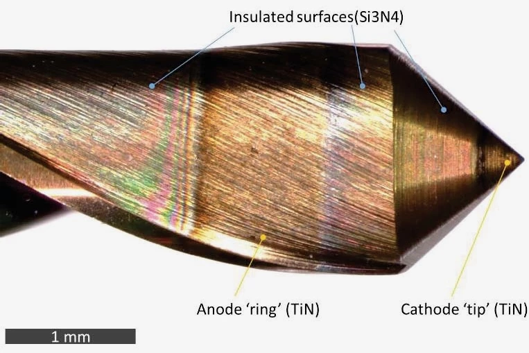 A close look at the smart drill's electrified bit