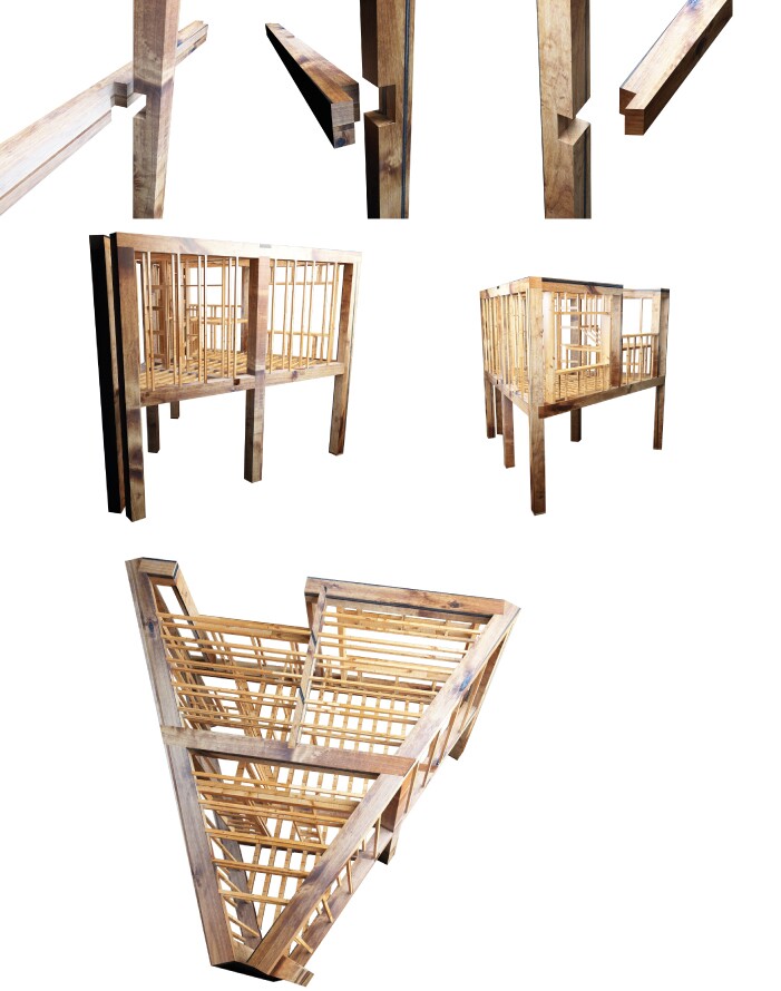 Renderings of the Gregory shelter's structure