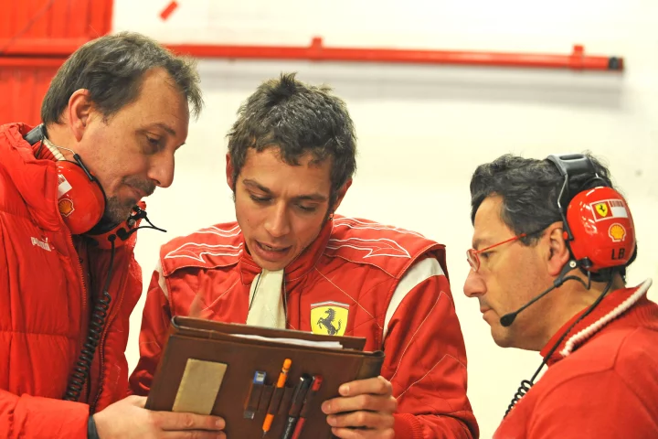 Valentino Rossi testing Ferrari F1 on January 21, 2010