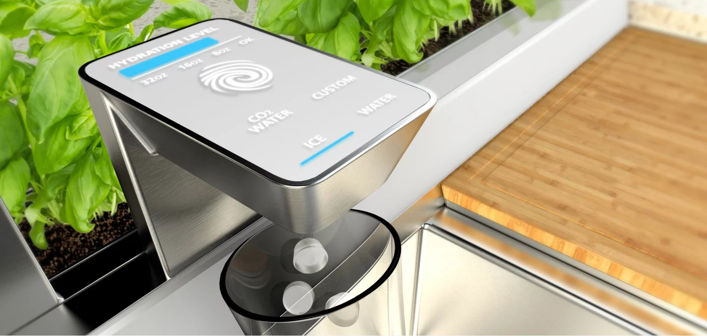 Smart faucet dispensing ice