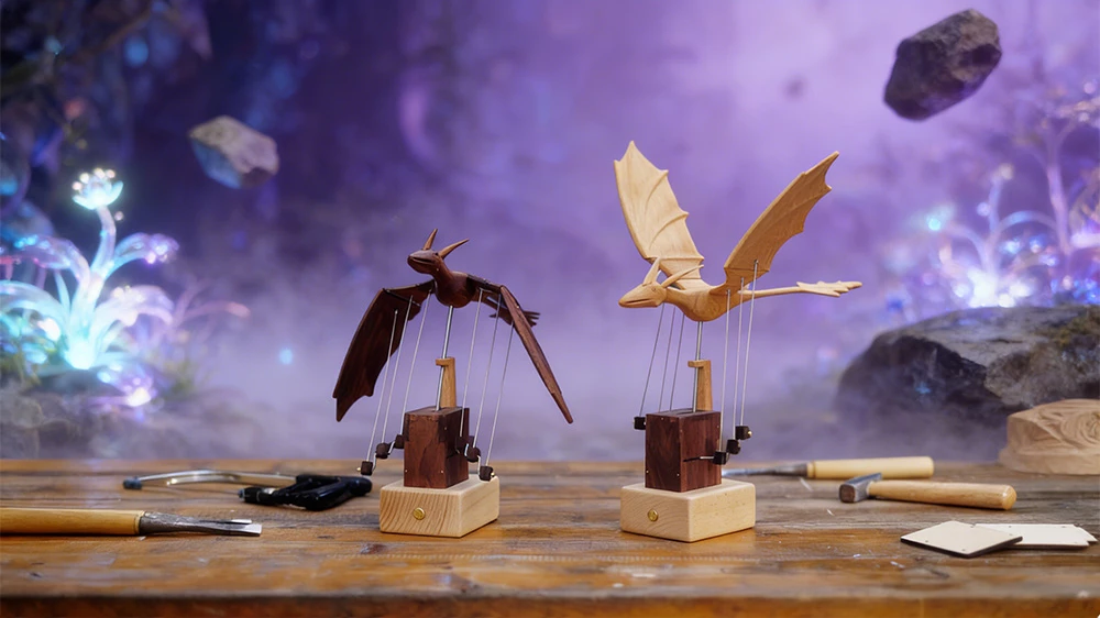 These handcrafted models can be adjusted to "fly" as you like