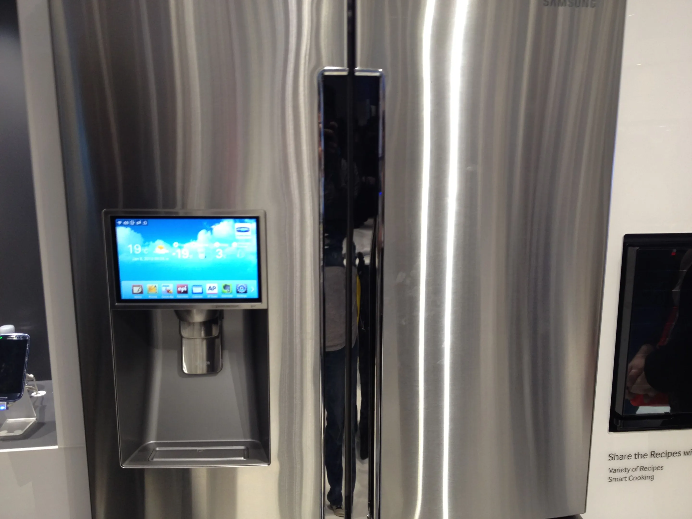 Samsung's T9000 four-door refrigerator previewed at CES 2013. The product is slated for a late spring launch