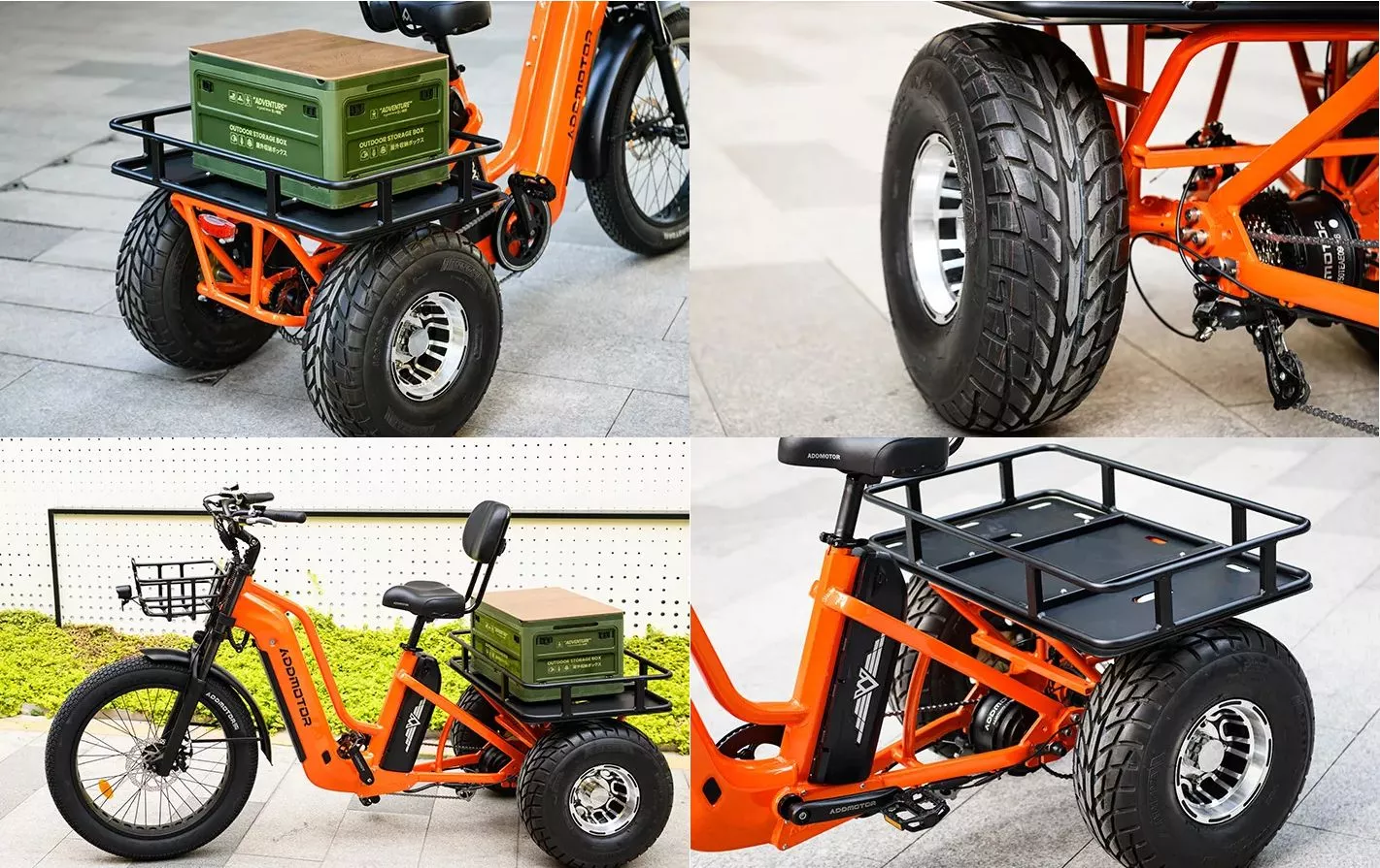 "Whether you’re making a quick run to the farmer’s market, hauling tools to the job site, or loading up for a weekend camping trip, the Addmotor cargo bike is ready for it all"