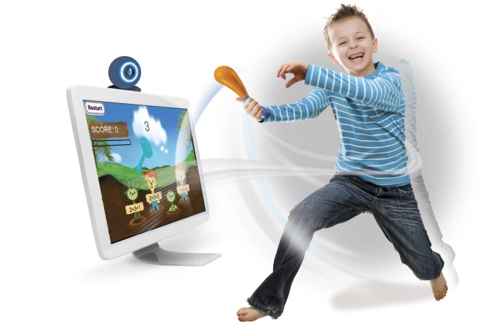 iCam uses a webcam and colored controllers for motion controlled learning fun