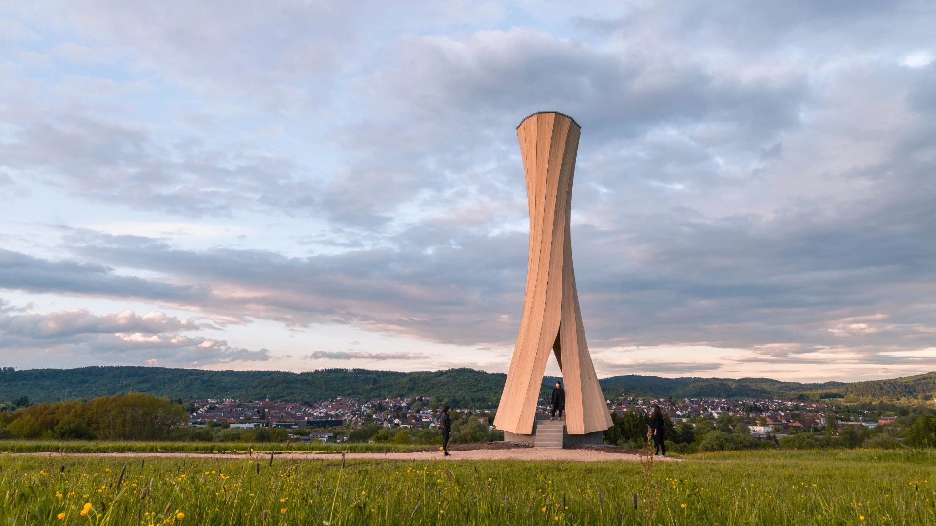 The Urbach Tower stands 14 meters tall