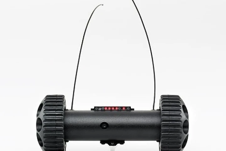After pulling an activation pin, the hardy robots can be thrown into place, or fired from a tear-gas launcher.