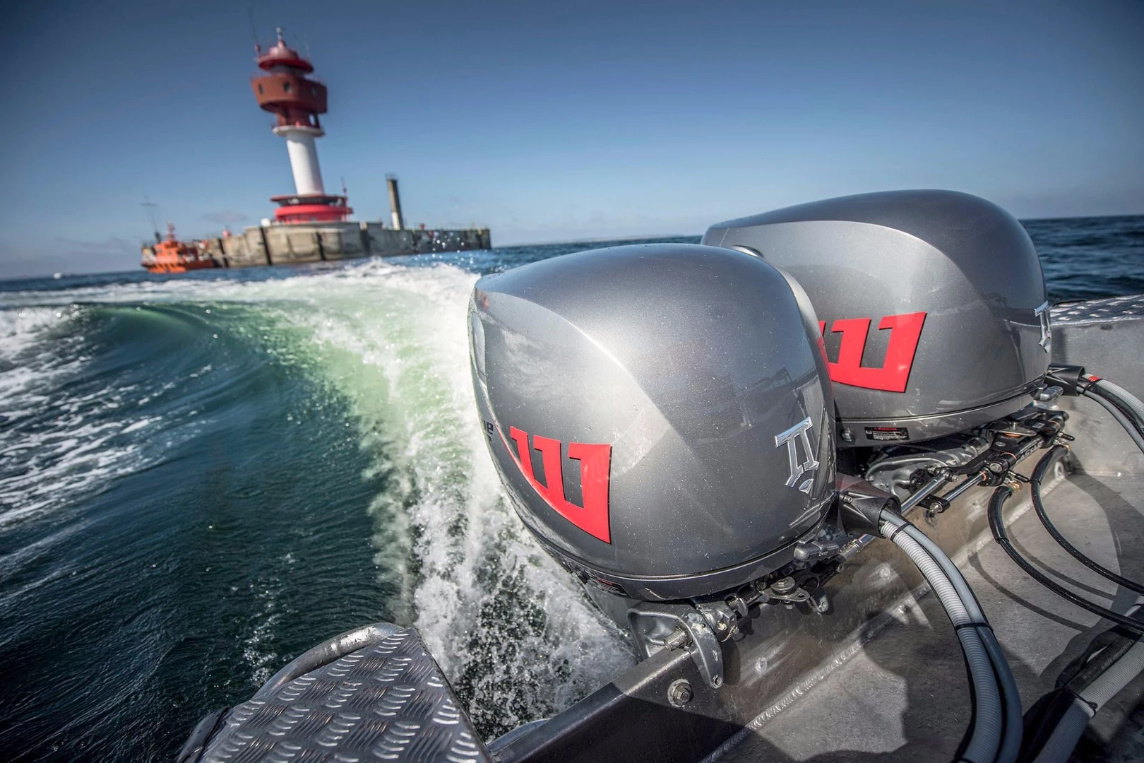 The Yanmar Dtorque 111 turbo-diesel 50hp outboard being put through its paces at the media launch