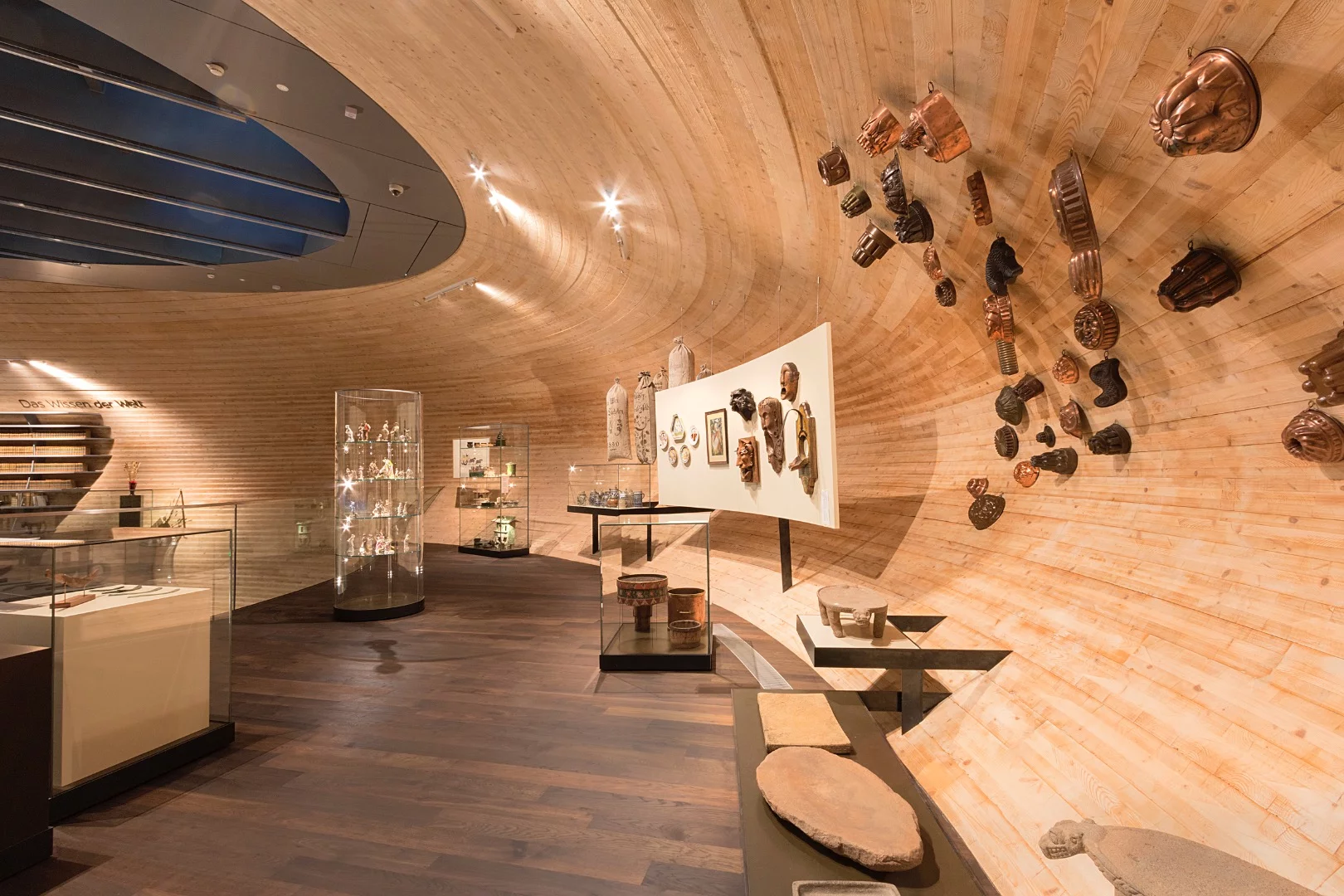 "The design of the exhibition area is based on the idea of a cabinet of curiosities, a concept for collections originating in the Baroque period," says Coop Himmelb(l)au