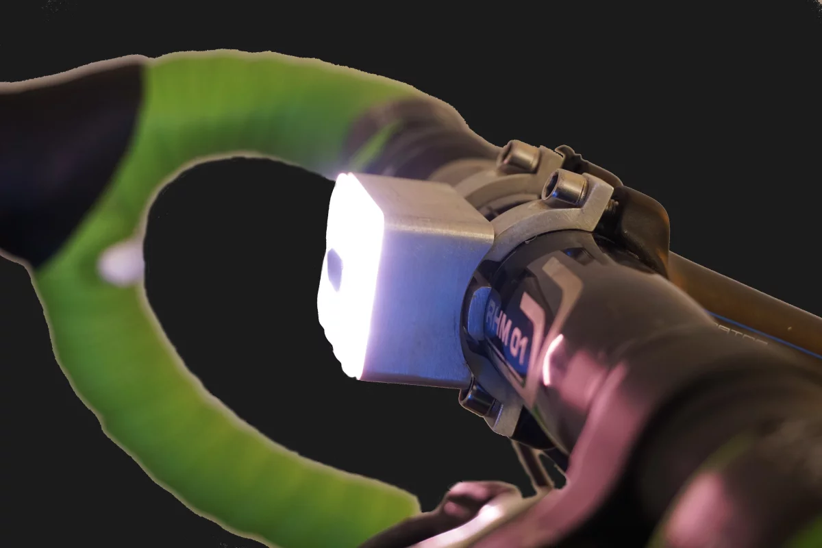 The Orb Droid headlight, in prototype form – the final version will reportedly be sleeker, with an anodized black or silver finish