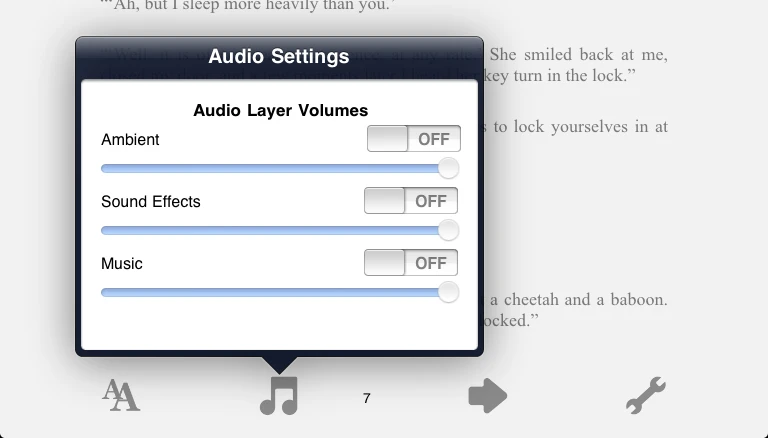 My preferred settings for Booktrack