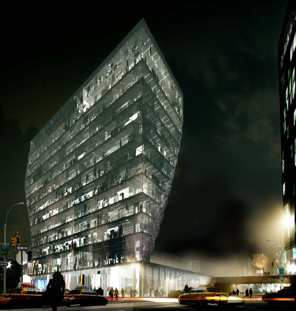 Solar Carve Tower is designed more with daylight hours in mind (Image courtesy of Studio Gang Architects)