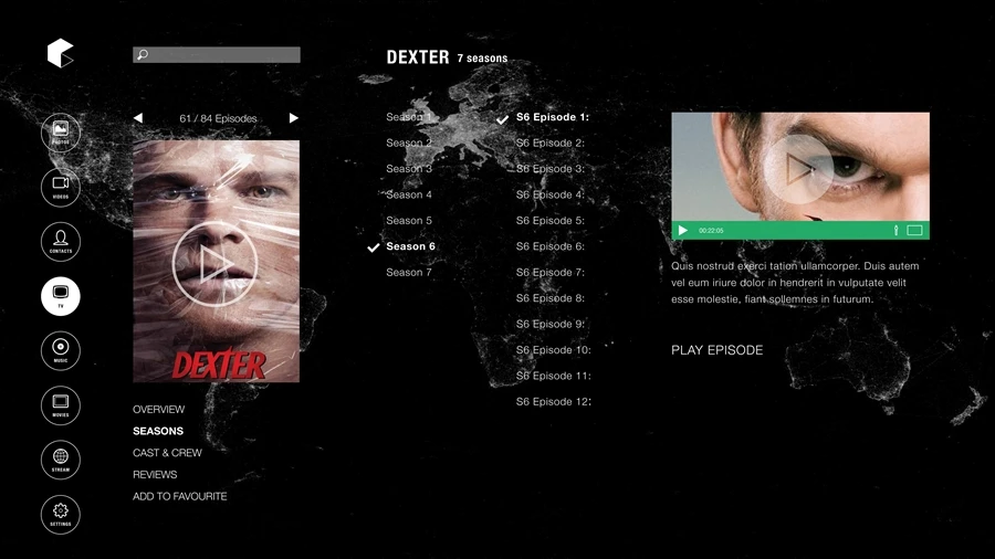A view of the EzeeCube TV series viewer