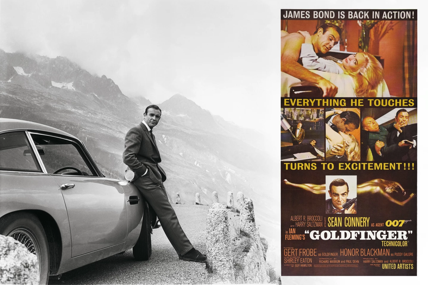 When Goldfinger hit cinemas in 1964, it was a smash hit, and the weaponized Aston Martin DB5 immediately became the most famous car in the world, Sean Connery became the hearthrob of a generation and a toy replica of the DB5 by Corgi Toys became the biggest selling toy of 1964.