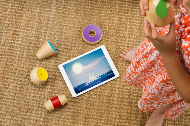 Yibu is designed to provide children with an introduction to technology, while giving them physical toys to interact with