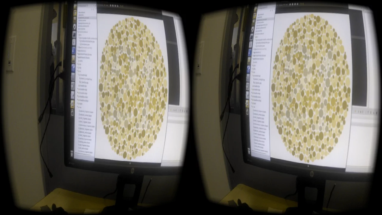 People with deuteranopia colorblindness struggle to see the green 74 in this image of orange circles (Image: Eelke Folmer)
